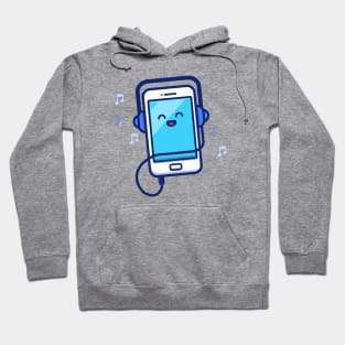 Cute Mobile Phone Listening Music With Headphone Hoodie